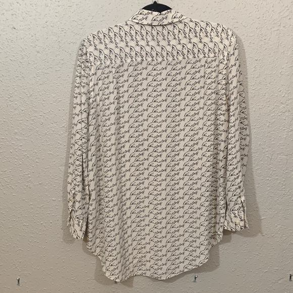 Equipment Kate Moss All Over Autograph Print Long Sleeve Blouse size Large - Picture 9 of 16